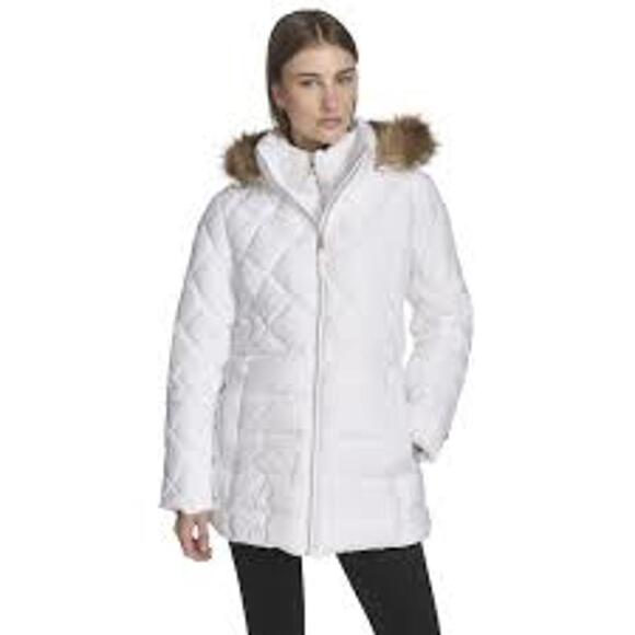 Andrew Marc Jackets & Blazers - Andrew Marc - White Quilted Winter Coat with Faux Fur Hood - Size XL